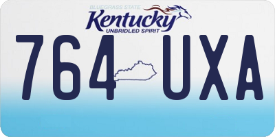 KY license plate 764UXA