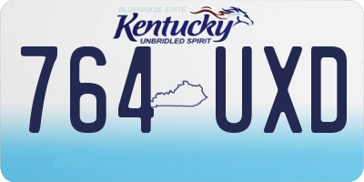 KY license plate 764UXD