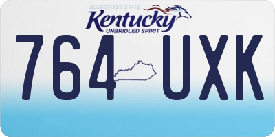 KY license plate 764UXK