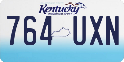 KY license plate 764UXN