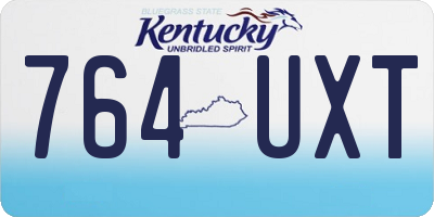 KY license plate 764UXT