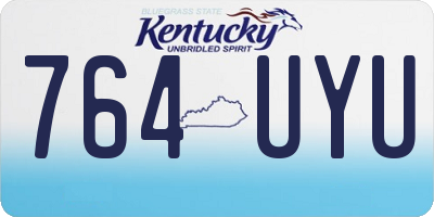 KY license plate 764UYU