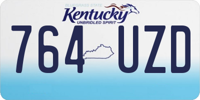 KY license plate 764UZD