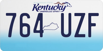 KY license plate 764UZF