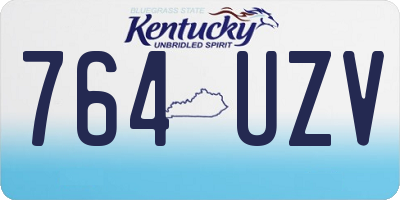 KY license plate 764UZV