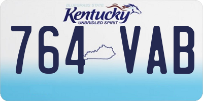 KY license plate 764VAB