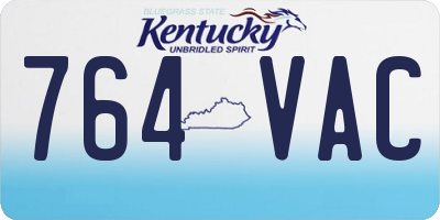 KY license plate 764VAC