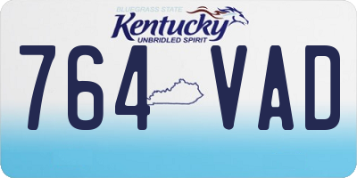 KY license plate 764VAD