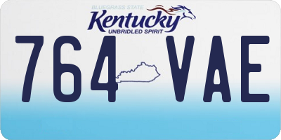 KY license plate 764VAE