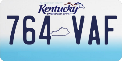 KY license plate 764VAF