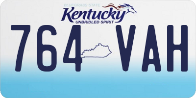 KY license plate 764VAH