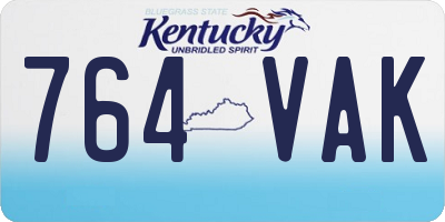 KY license plate 764VAK