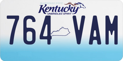 KY license plate 764VAM