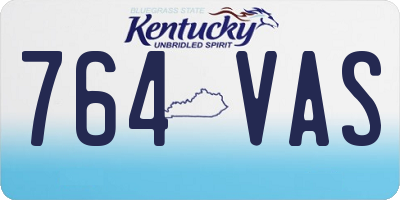 KY license plate 764VAS