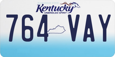 KY license plate 764VAY