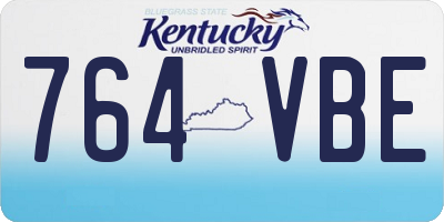 KY license plate 764VBE