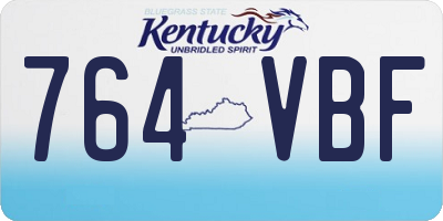 KY license plate 764VBF