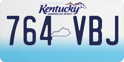KY license plate 764VBJ