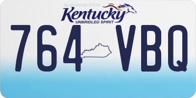KY license plate 764VBQ