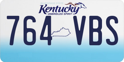 KY license plate 764VBS