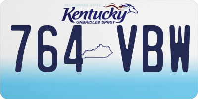 KY license plate 764VBW