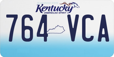 KY license plate 764VCA