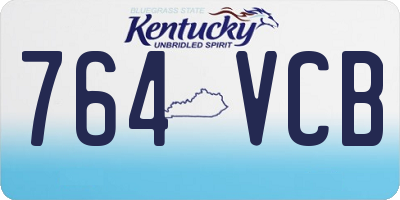 KY license plate 764VCB
