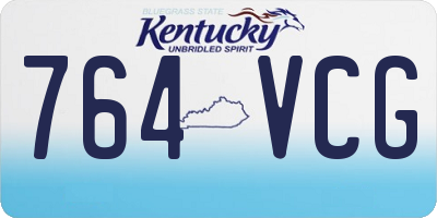 KY license plate 764VCG