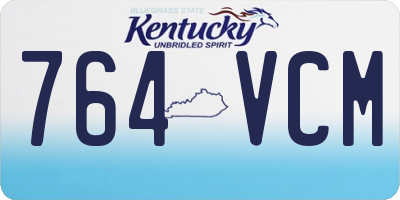 KY license plate 764VCM