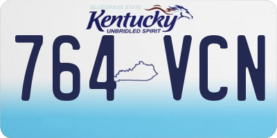KY license plate 764VCN
