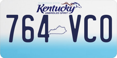 KY license plate 764VCO