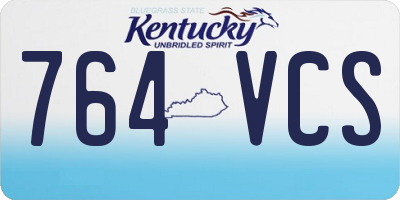 KY license plate 764VCS