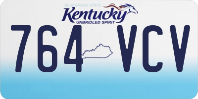 KY license plate 764VCV