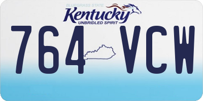 KY license plate 764VCW