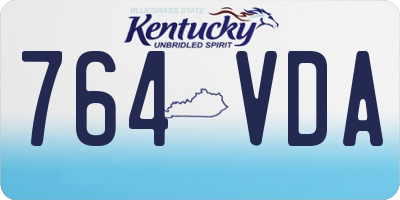 KY license plate 764VDA