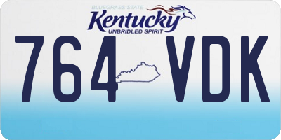 KY license plate 764VDK