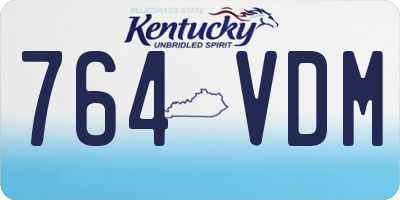 KY license plate 764VDM