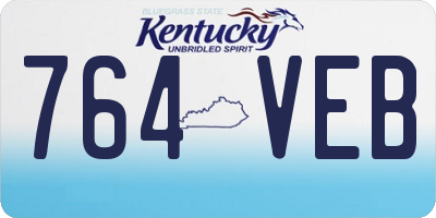 KY license plate 764VEB