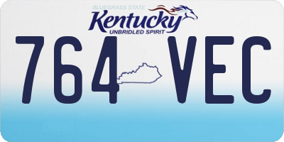 KY license plate 764VEC