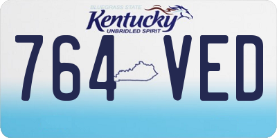 KY license plate 764VED