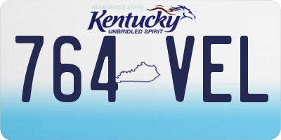 KY license plate 764VEL
