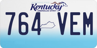 KY license plate 764VEM
