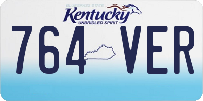 KY license plate 764VER