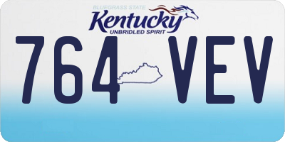 KY license plate 764VEV