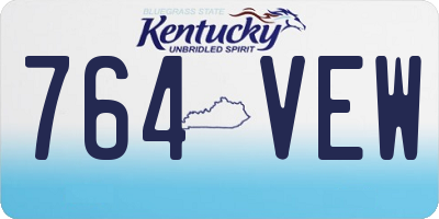 KY license plate 764VEW