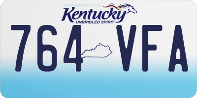 KY license plate 764VFA