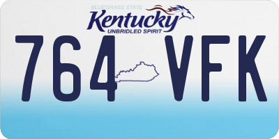KY license plate 764VFK