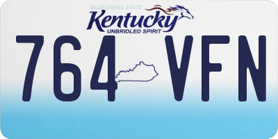 KY license plate 764VFN