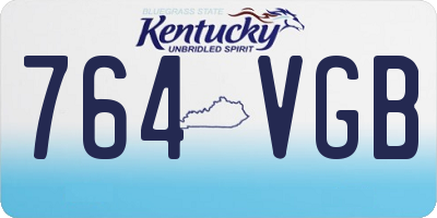KY license plate 764VGB