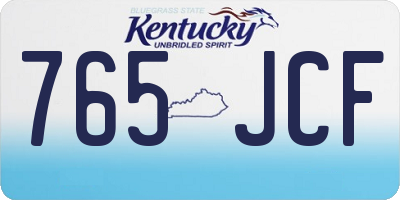 KY license plate 765JCF